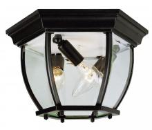  4906 SWI - Angelus 3-Light, Beveled Glass, Outdoor Flush Mount Ceiling Light with Open Base